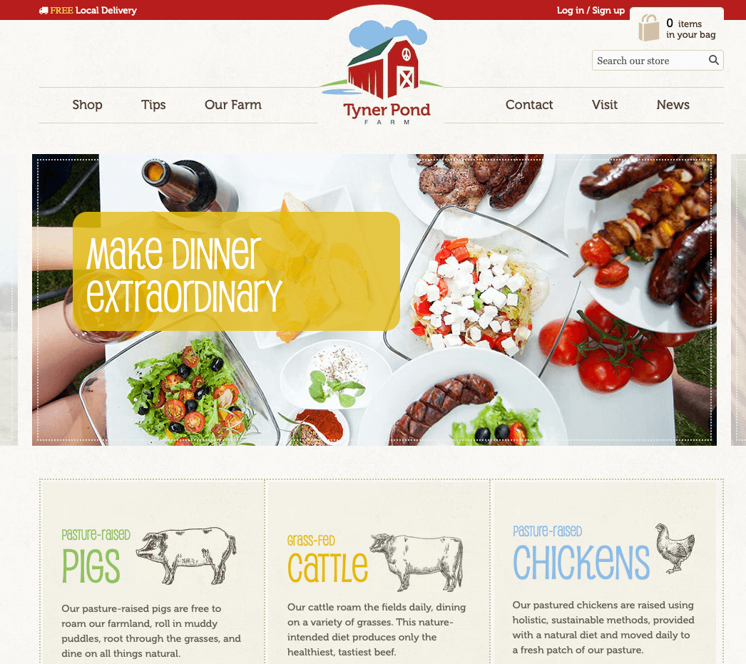 Shopify for Local Delivery - Tyner Pond Farm
